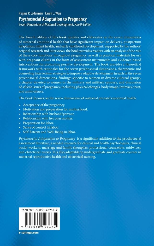 Weitere Ansicht: Psychosocial Adaptation to Pregnancy | Regina P. Lederman, Karen L. Weis