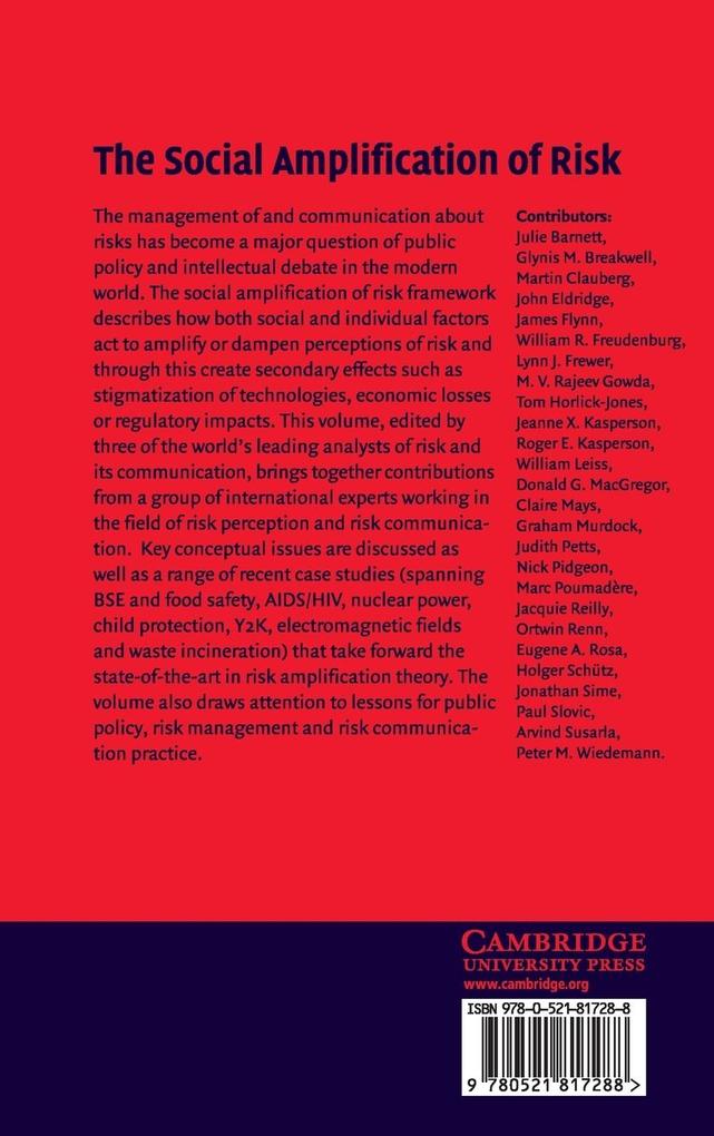 Weitere Ansicht: The Social Amplification of Risk