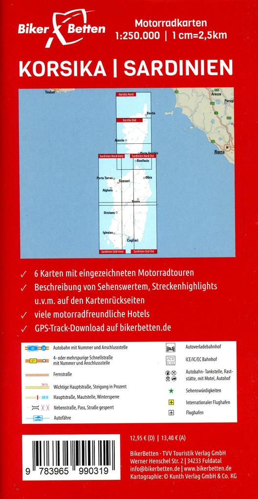 Weitere Ansicht: Motorradkarten Set Korsika Sardinien