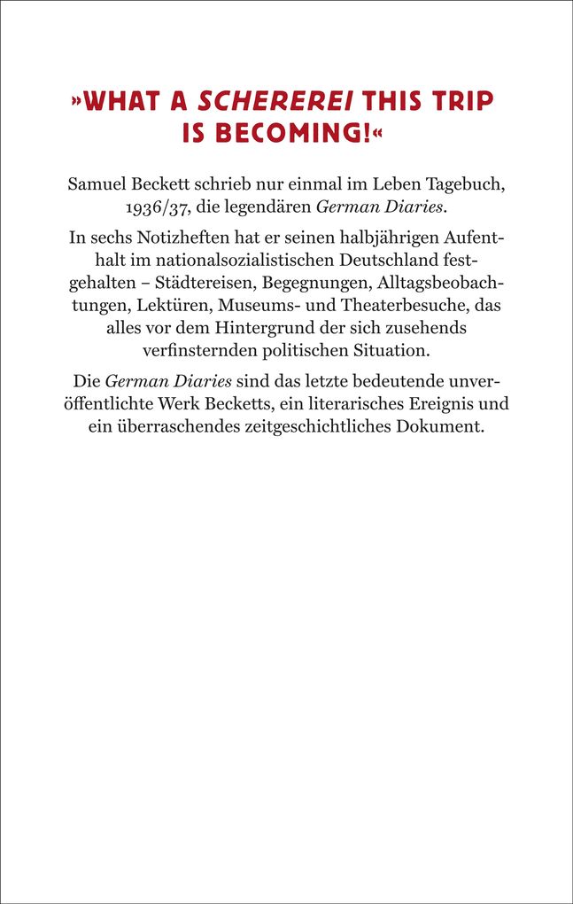 Weitere Ansicht: German Diaries | Samuel Beckett