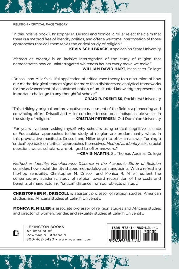 Weitere Ansicht: Method as Identity | Christopher M Driscoll, Monica R Miller