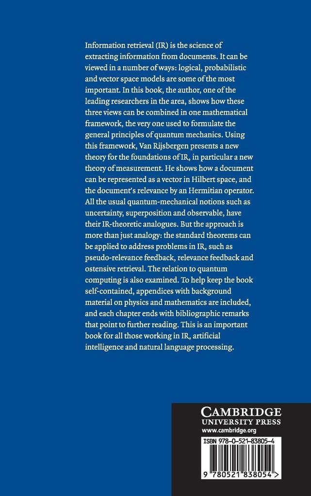 Weitere Ansicht: The Geometry of Information Retrieval | C. J. van Rijsbergen