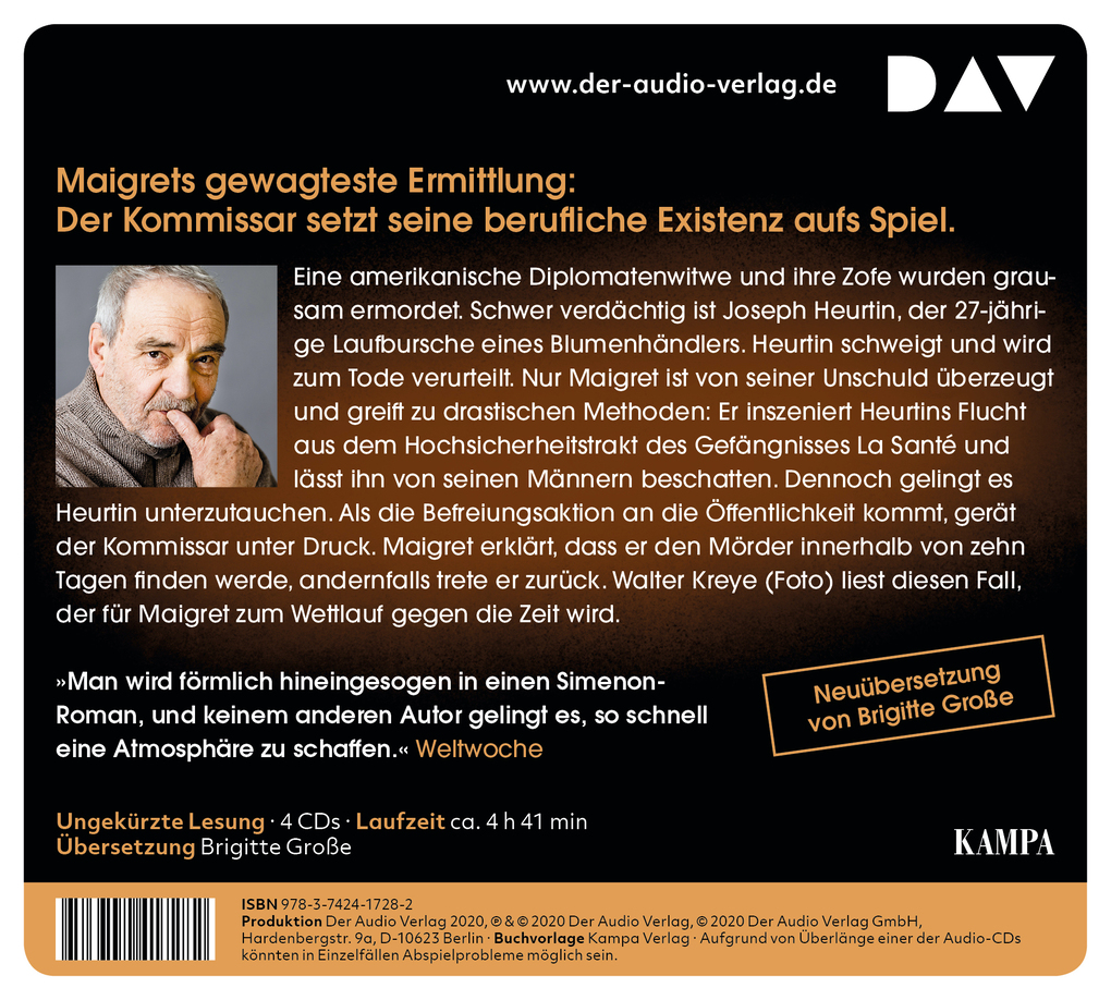 Weitere Ansicht: Maigret kämpft um den Kopf eines Mannes, 4 Audio-CD | Georges Simenon