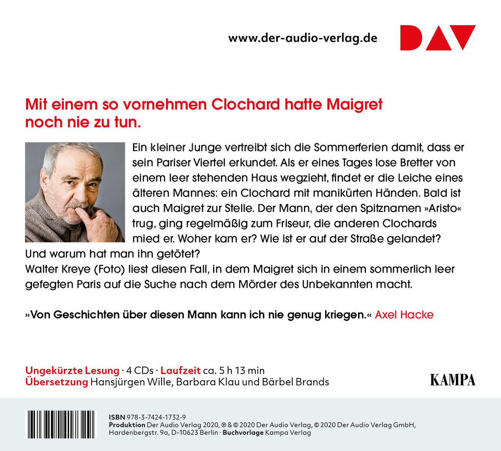 Weitere Ansicht: Maigret und der einsame Mann, 4 Audio-CD | Georges Simenon