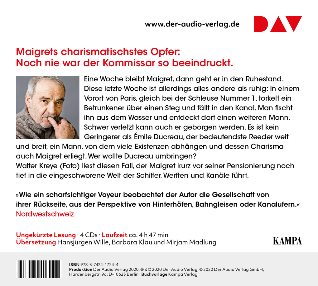 Weitere Ansicht: Maigret und die Schleuse Nr. 1, 4 Audio-CD | Georges Simenon