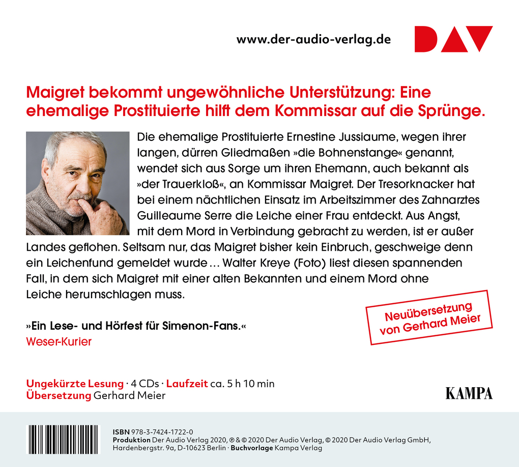 Weitere Ansicht: Maigret und die Bohnenstange, 4 Audio-CD | Georges Simenon