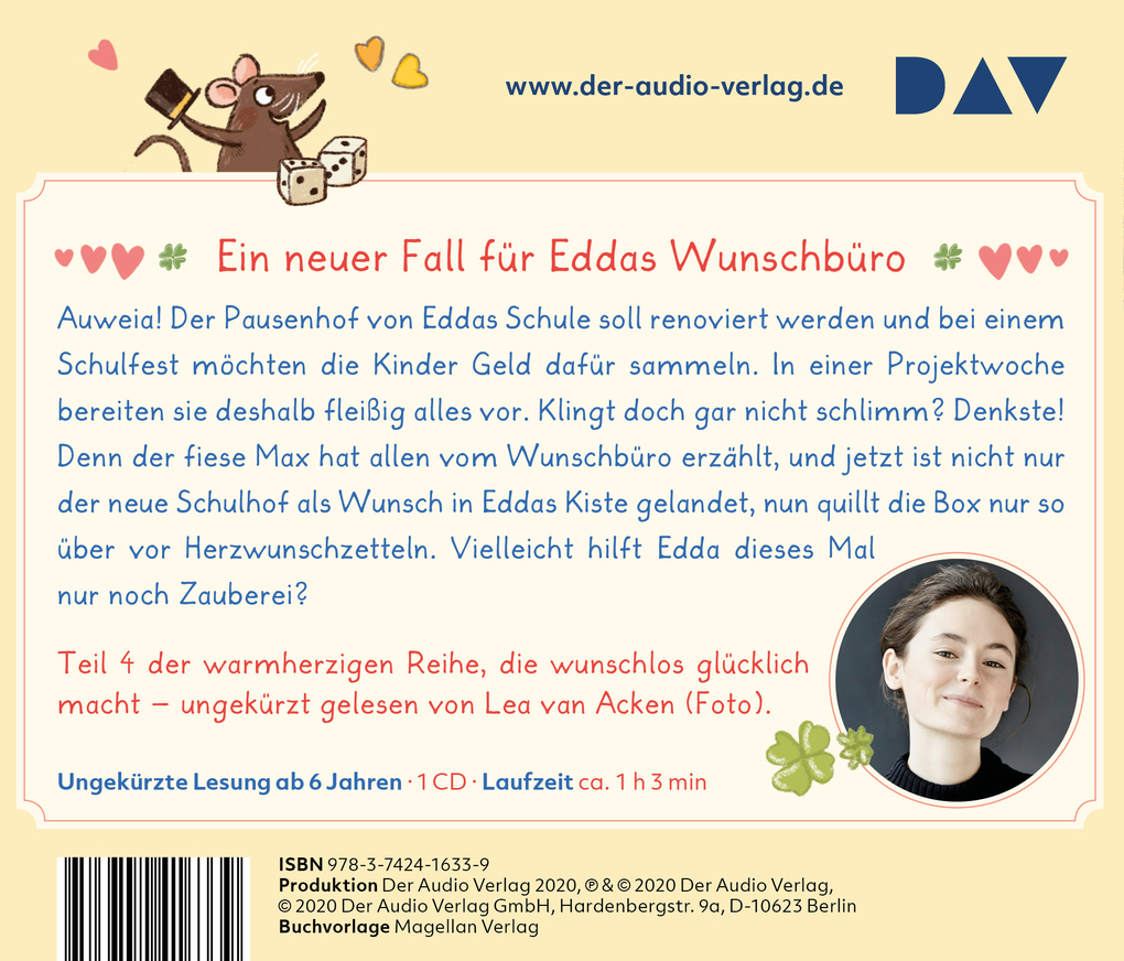 Weitere Ansicht: Wunschbüro Edda - Teil 4: Wunschalarm im Klassenzimmer,1 Audio-CD | Suza Kolb
