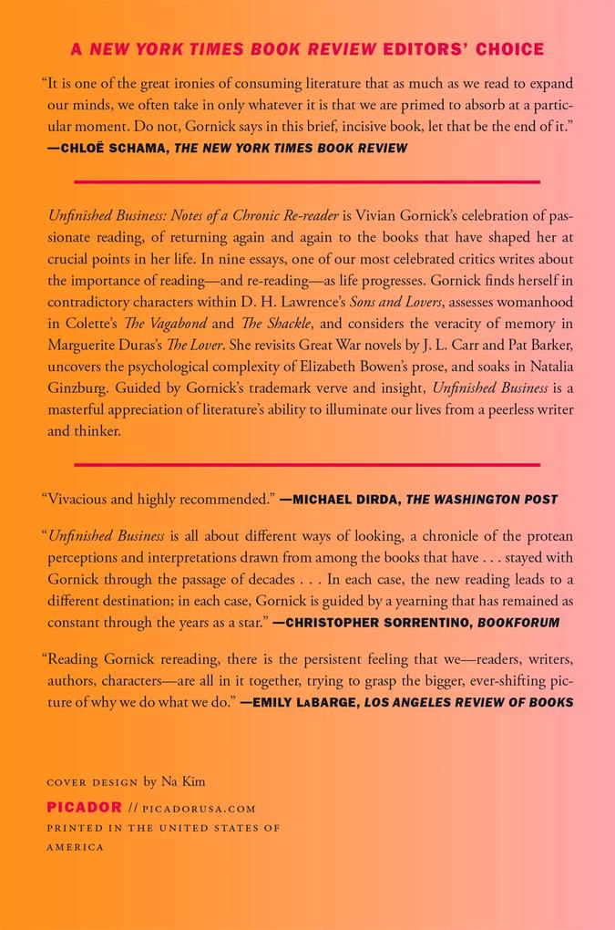 Produktbild: Unfinished Business | Vivian Gornick