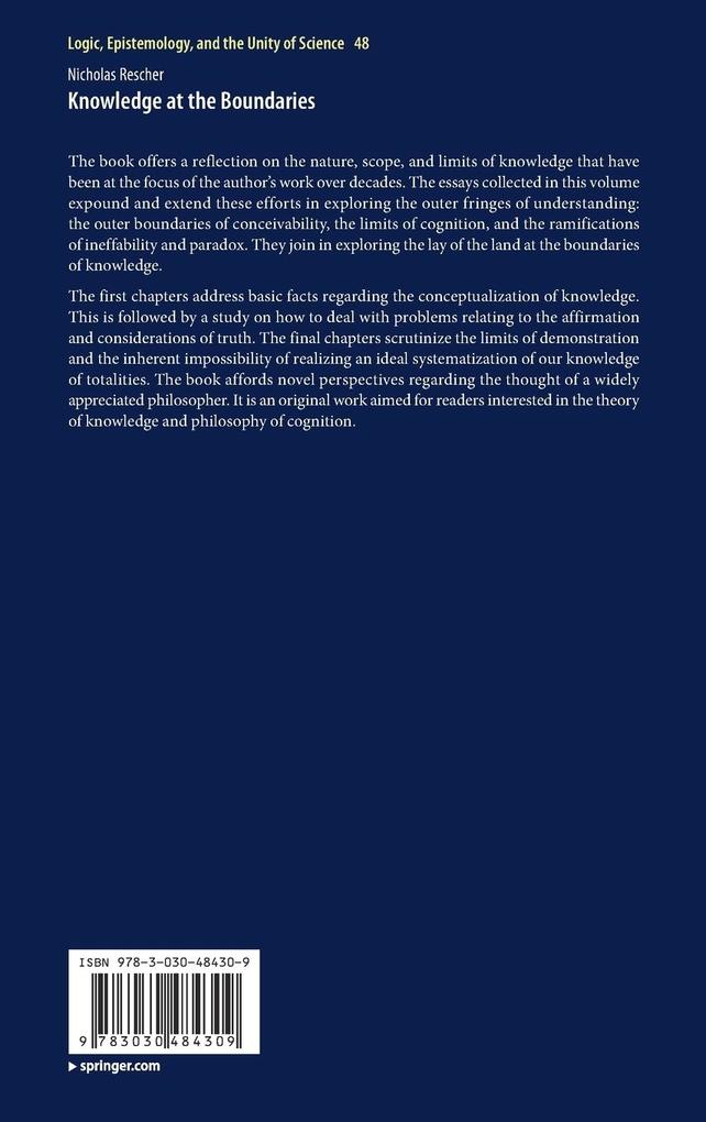 Weitere Ansicht: Knowledge at the Boundaries | Nicholas Rescher