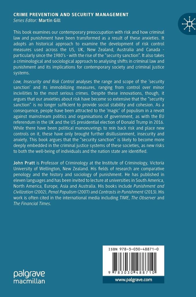 Weitere Ansicht: Law, Insecurity and Risk Control | John Pratt