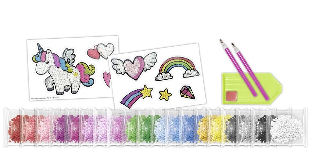 Weitere Ansicht: URSUS Kinder-Bastelsets Diamond Painting Sticker Unicorn, 2er Bogen