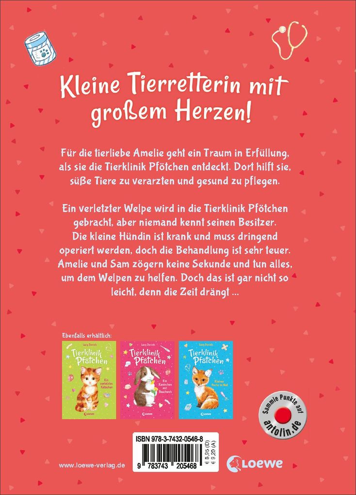 Weitere Ansicht: Tierklinik Pfötchen (Band 4) - Hilfe für den kranken Welpen | Lucy Daniels