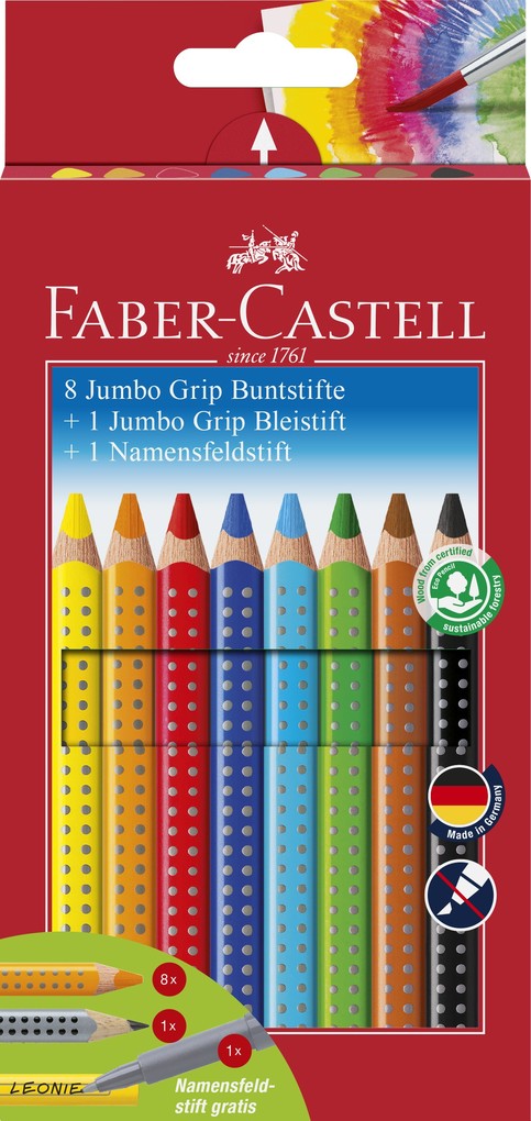 Produktbild: Faber-Castell Buntstift Jumbo Grip Promotionetui 8+1+1