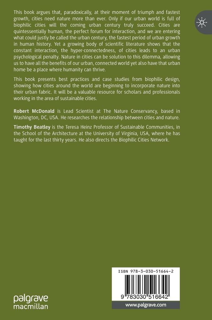 Weitere Ansicht: Biophilic Cities for an Urban Century | Robert McDonald, Timothy Beatley