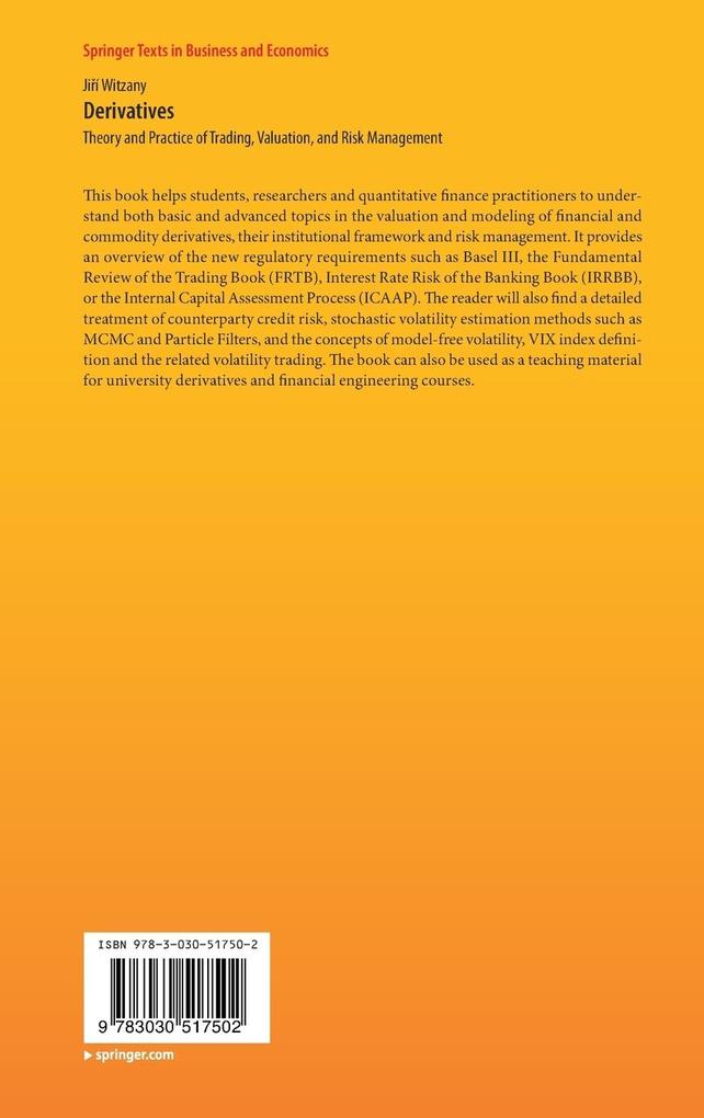 Weitere Ansicht: Derivatives | Jií Witzany, Jirí Witzany