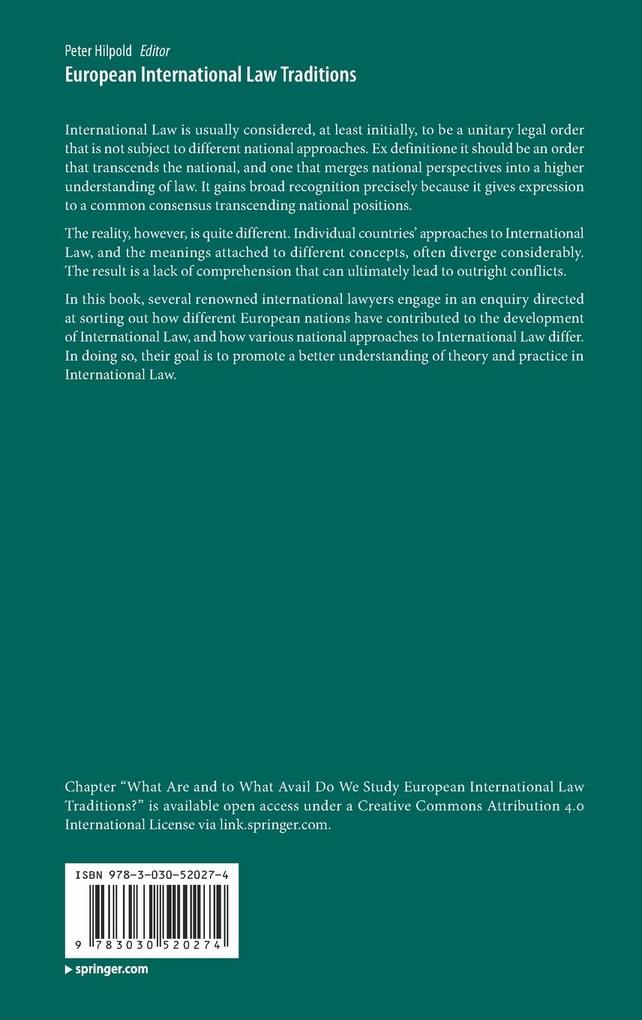 Weitere Ansicht: European International Law Traditions