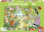 Tiere im Wald. Puzzle 100 Teile