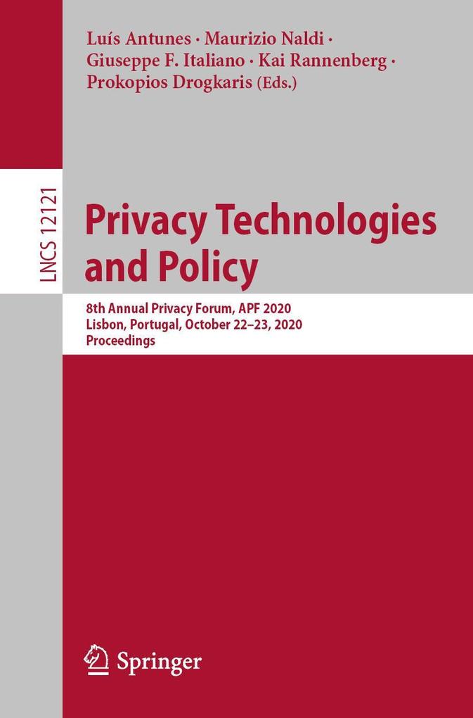 Produktbild: Privacy Technologies and Policy