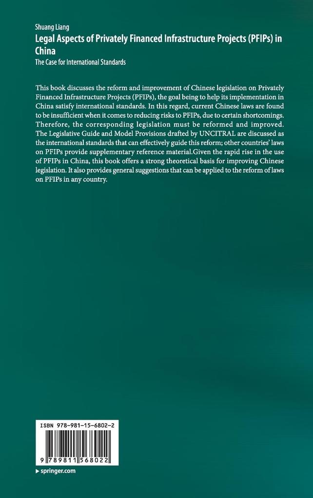 Weitere Ansicht: Legal Aspects of Privately Financed Infrastructure Projects (PFIPs) in China | Shuang Liang