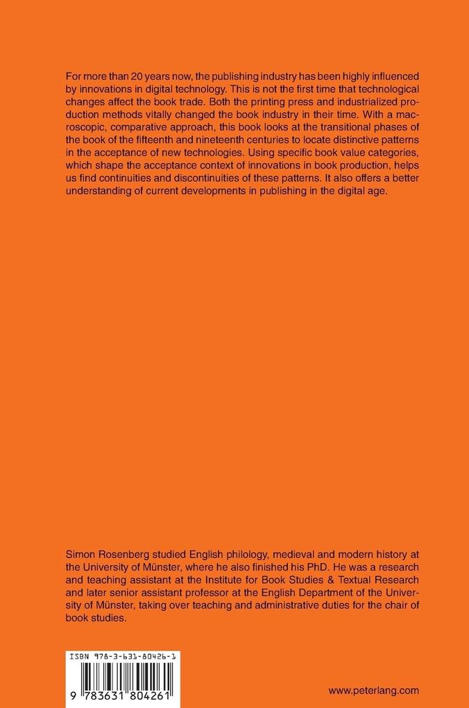 Weitere Ansicht: Book Value Categories and the Acceptance of Technological Changes in English Book Production | Simon Rosenberg