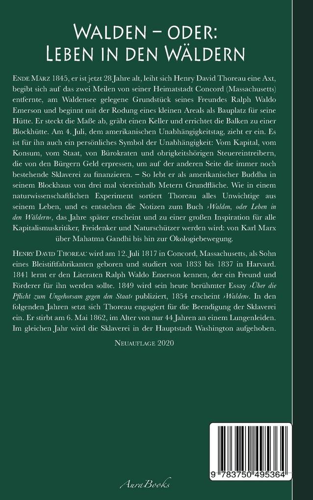 Weitere Ansicht: Walden, oder: Leben in den Wäldern | Henry David Thoreau