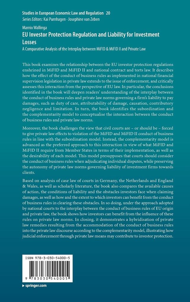 Weitere Ansicht: EU Investor Protection Regulation and Liability for Investment Losses | Marnix Wallinga