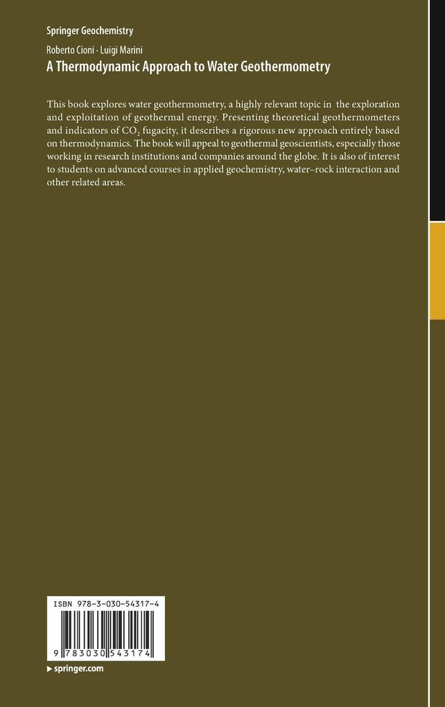 Weitere Ansicht: A Thermodynamic Approach to Water Geothermometry | Roberto Cioni, Luigi Marini
