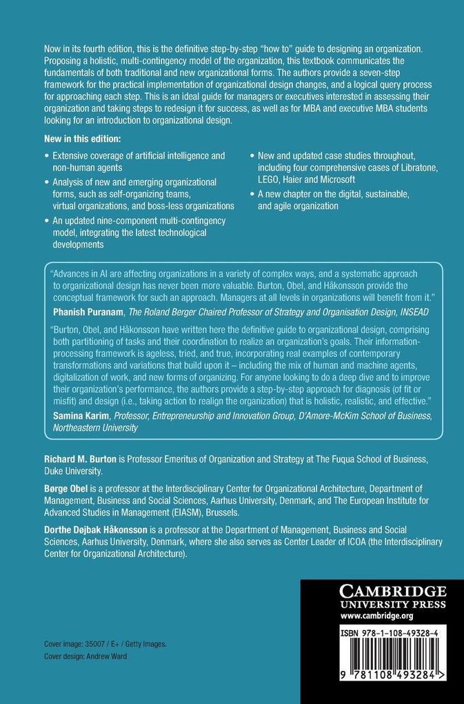 Weitere Ansicht: Organizational Design | Richard M. Burton, Børge Obel, Dorthe Døjbak Håkonsson