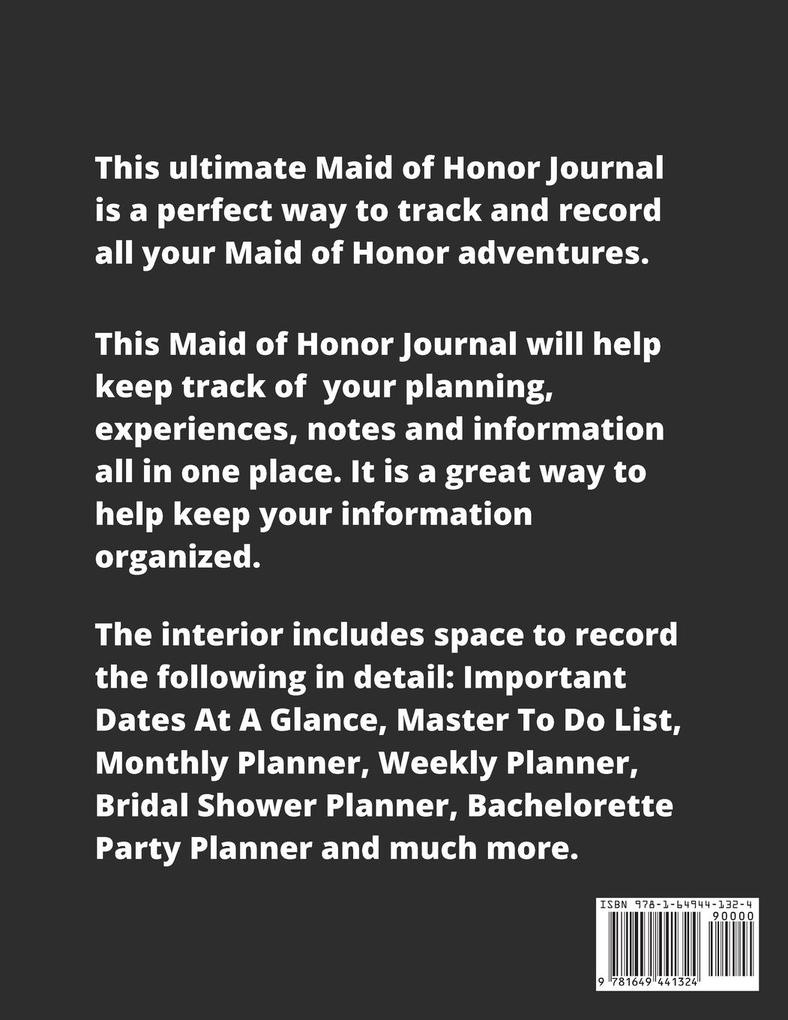 Weitere Ansicht: Maid Of Honor Planner | Amy Newton