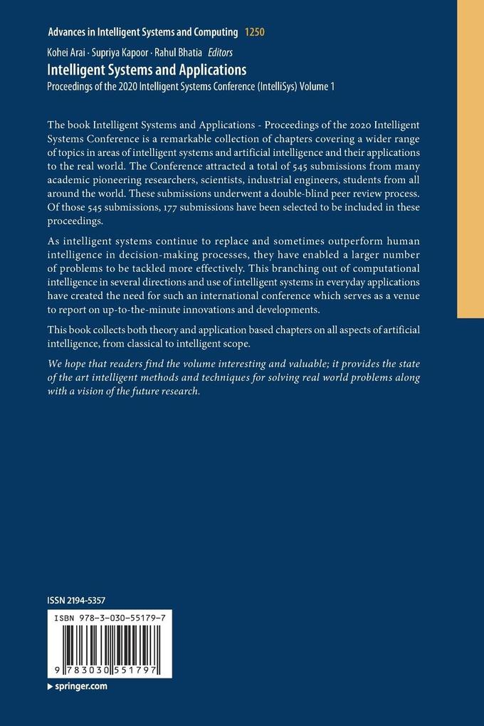 Weitere Ansicht: Intelligent Systems and Applications