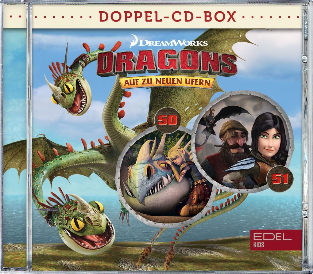 Produktbild: Dragons - Auf zu neuen Ufern - Doppel-Box. Folge.50+51, 2 Audio-CD | Dragons-Auf Zu Neuen Ufern