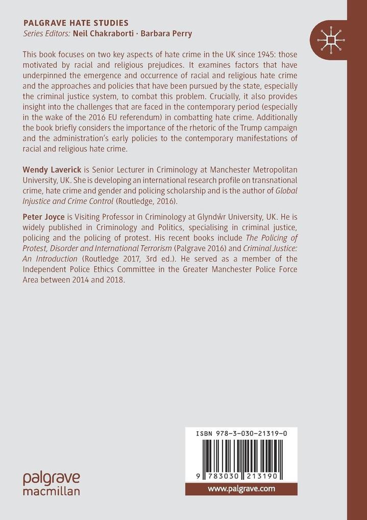 Weitere Ansicht: Racial and Religious Hate Crime | Wendy Laverick, Peter Joyce