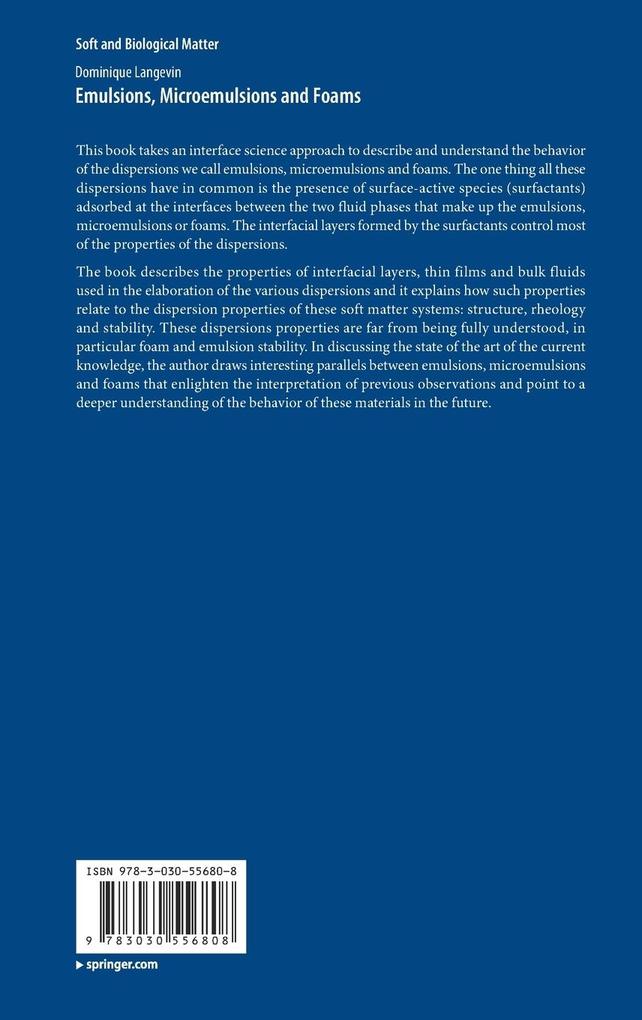 Weitere Ansicht: Emulsions, Microemulsions and Foams | Dominique Langevin