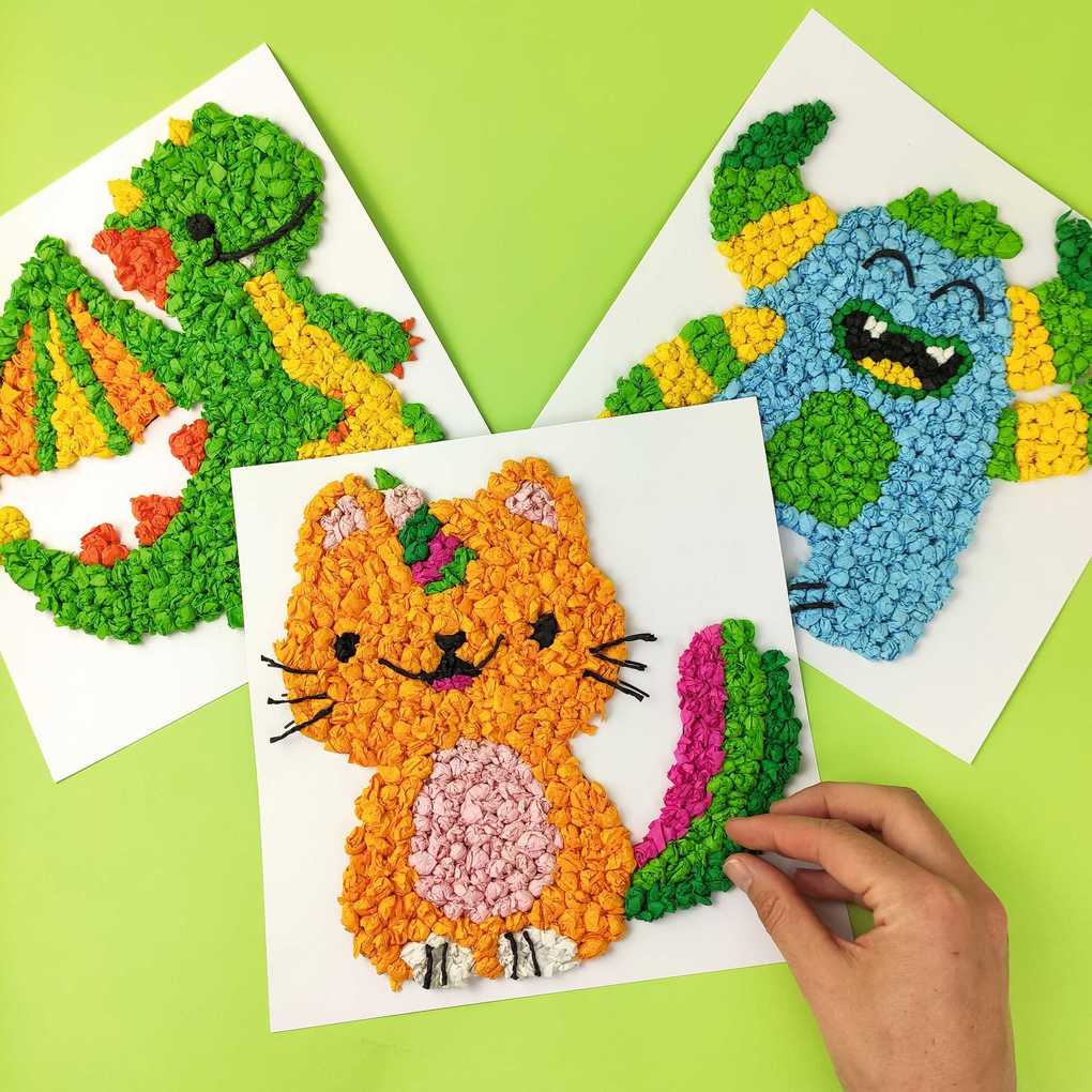 Weitere Ansicht: URSUS Kinder-Bastelsets Knüddelbilder Set, Fantasietiere