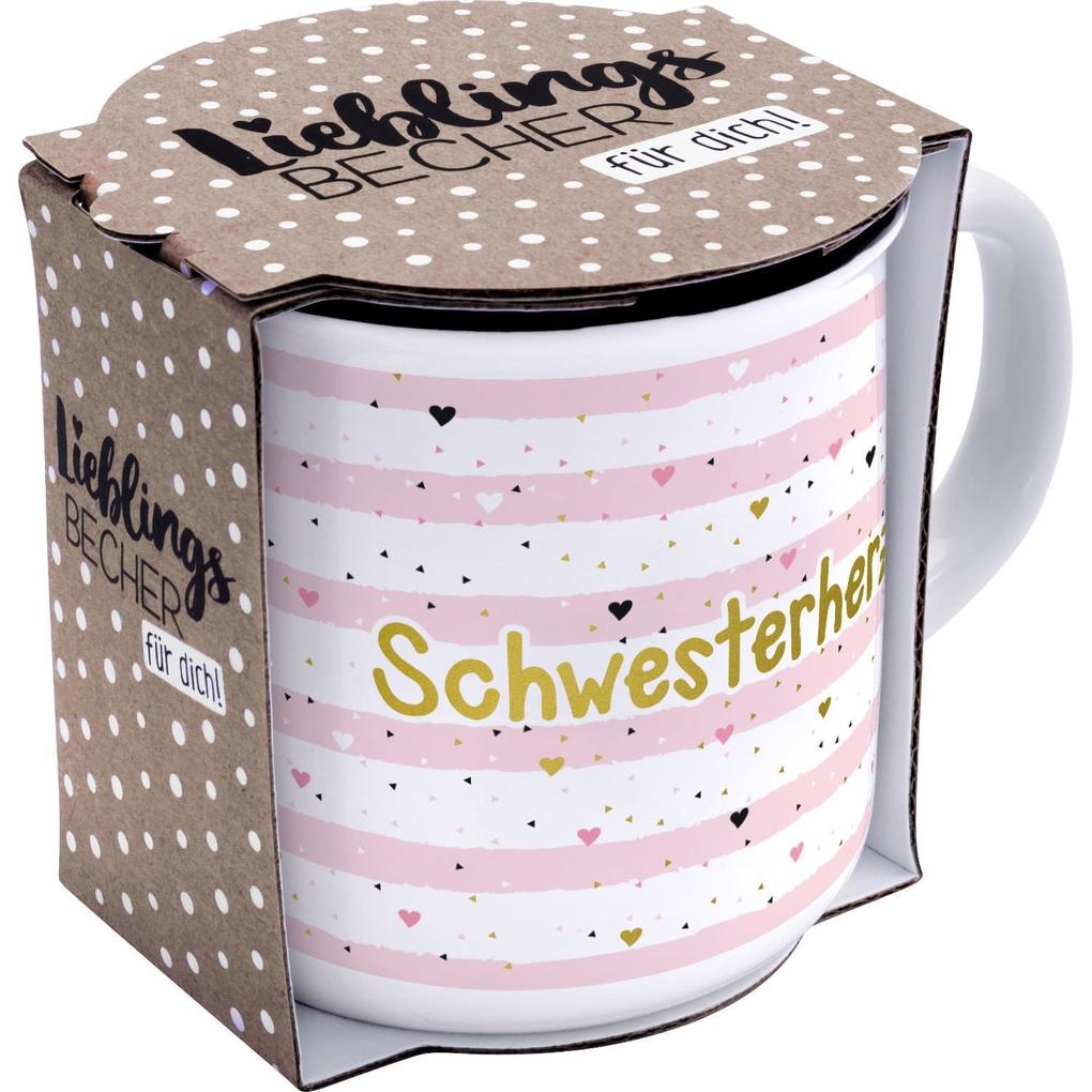 Weitere Ansicht: Gruss & Co 46978 Becher Schwesterherz, New Bone China Porzellan, 35 cl