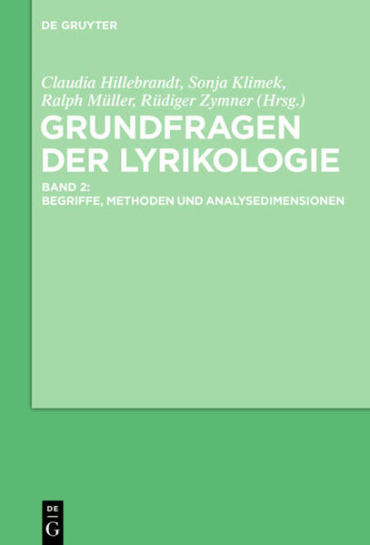 Produktbild: Lyrikologie, Band 2, Grundfragen der Lyrikologie 2