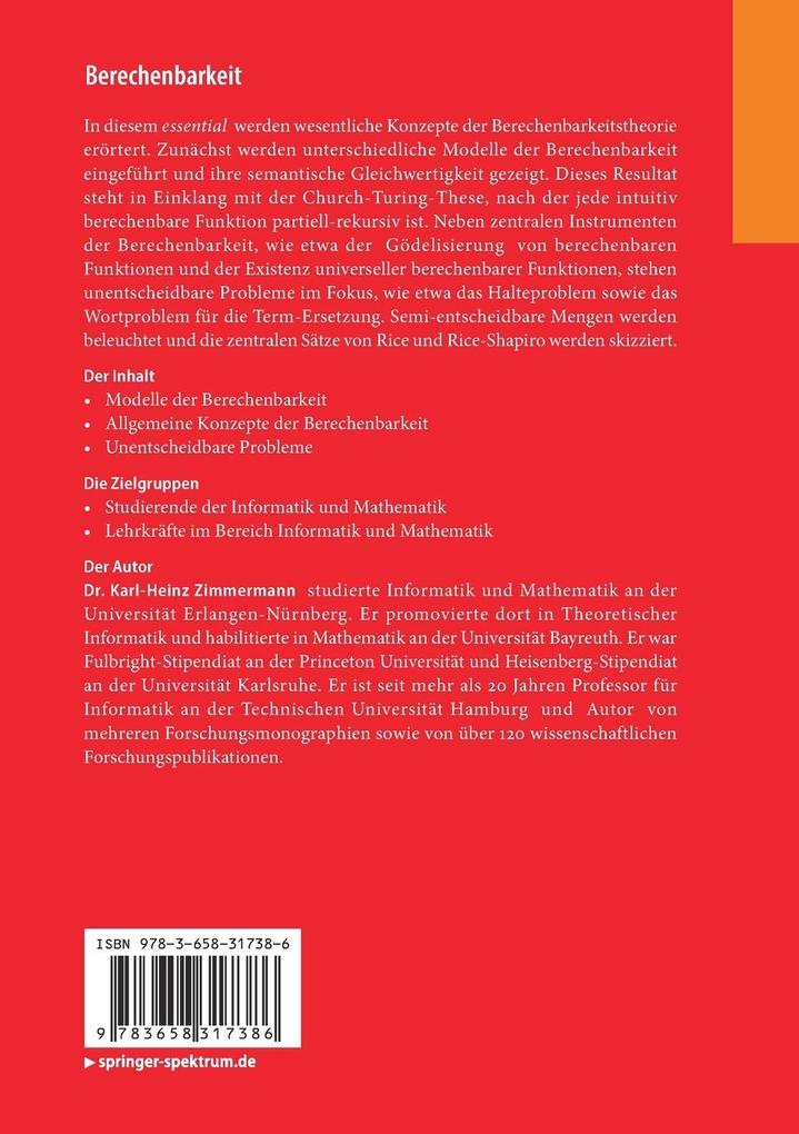 Weitere Ansicht: Berechenbarkeit | Karl-Heinz Zimmermann