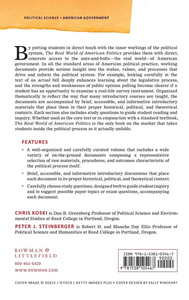 Weitere Ansicht: Real World of American Politics | Peter Steinberger, Chris Koski