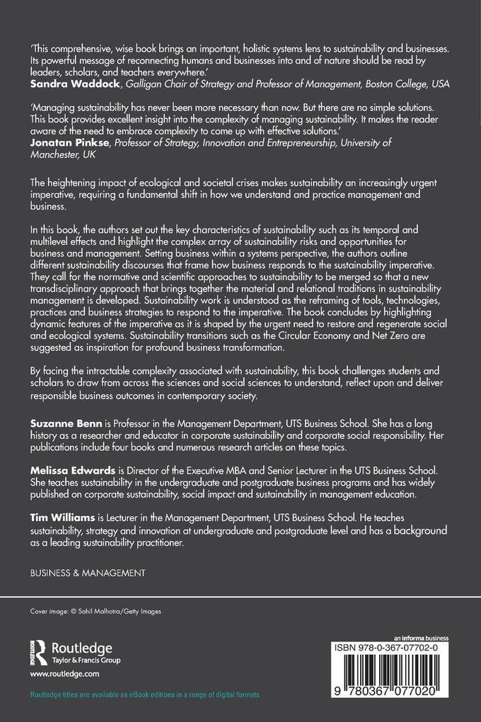 Weitere Ansicht: Sustainability | Melissa Edwards, Suzanne Benn, Tim Williams