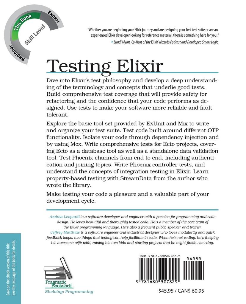 Weitere Ansicht: Testing Elixir | Andrea Leopardi, Jeffrey Matthias