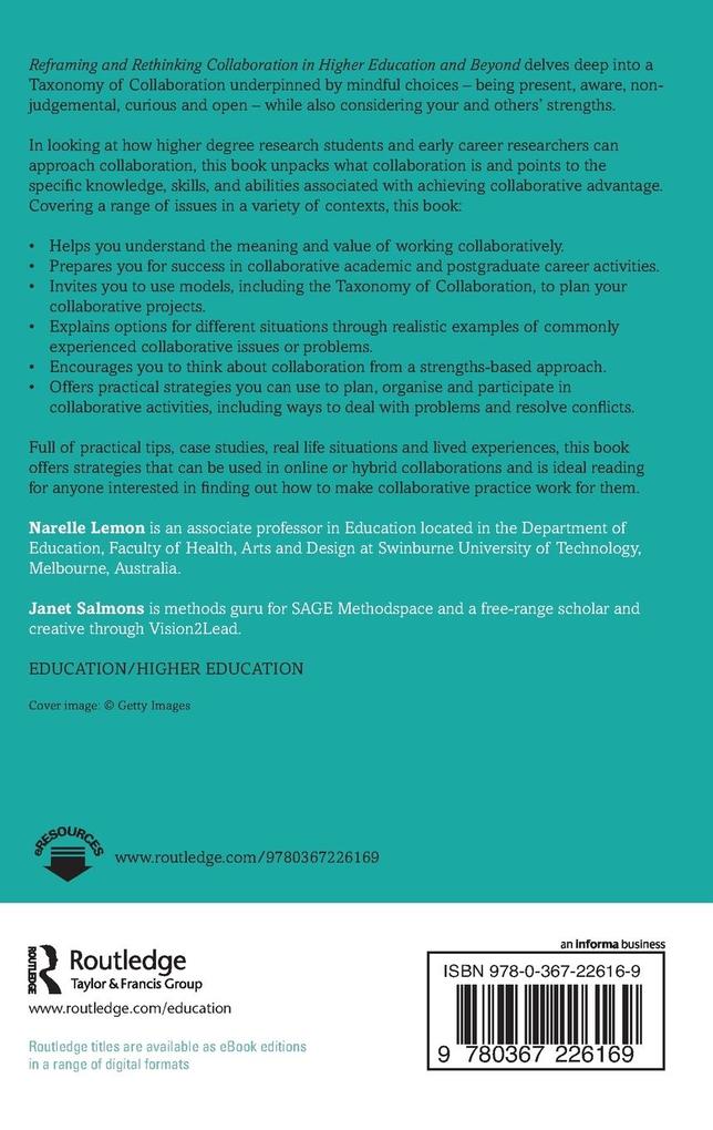 Weitere Ansicht: Reframing and Rethinking Collaboration in Higher Education and Beyond | Narelle Lemon, Janet Salmons