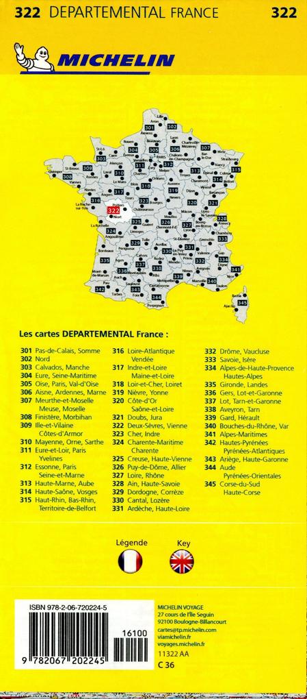 Weitere Ansicht: Deux-Sevres, Vienne - Michelin Local Map 322