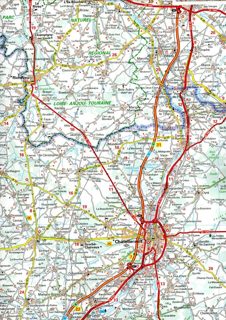 Weitere Ansicht: Deux-Sevres, Vienne - Michelin Local Map 322