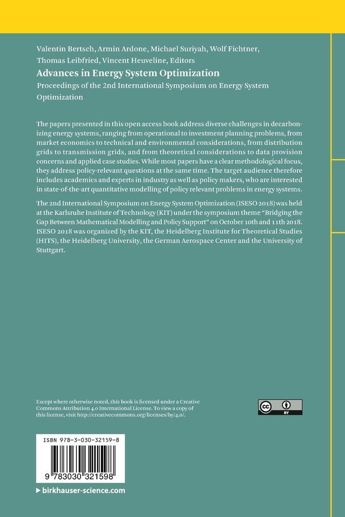 Weitere Ansicht: Advances in Energy System Optimization