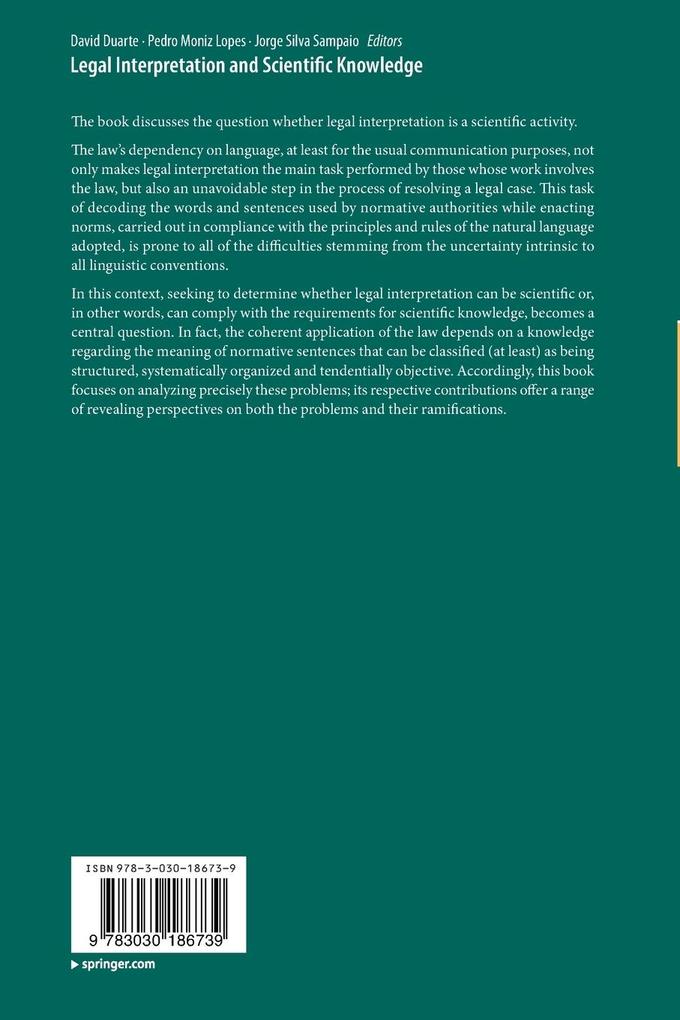 Weitere Ansicht: Legal Interpretation and Scientific Knowledge