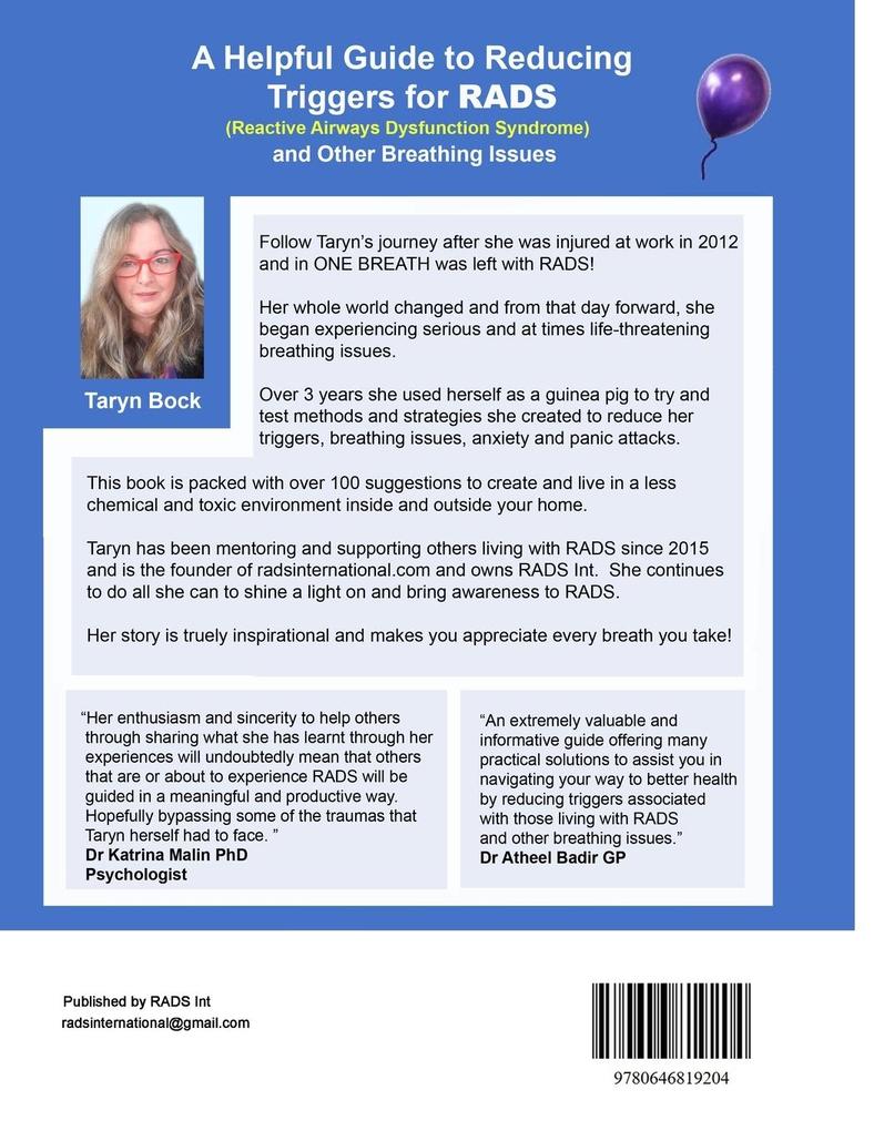 Weitere Ansicht: A Helpful Guide to Reducing Triggers for RADS (Reactive Airways Dysfunction Syndrome) and Other Breathing Issues Volume 1 | Taryn Bock