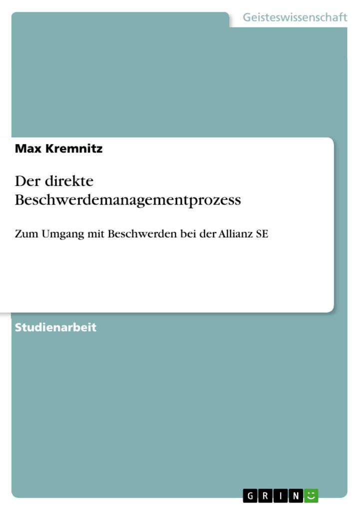 Produktbild: Der direkte Beschwerdemanagementprozess | Max Kremnitz