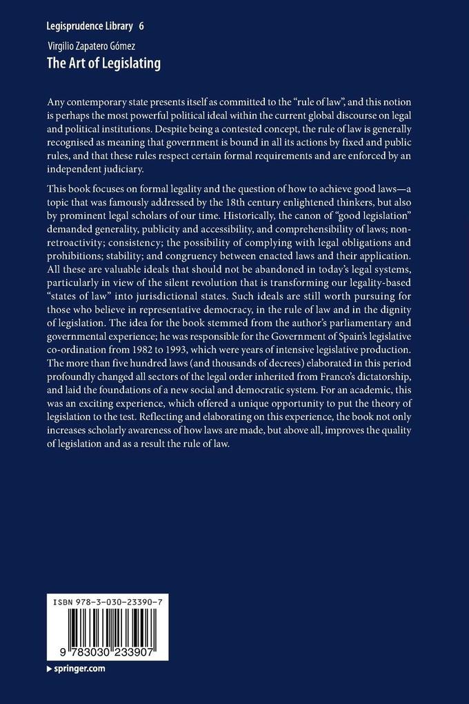 Weitere Ansicht: The Art of Legislating | Virgilio Zapatero Gómez