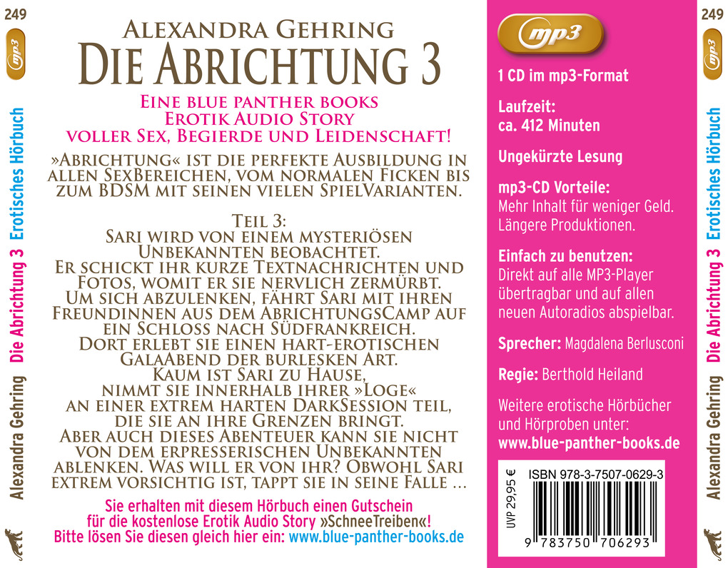 Weitere Ansicht: Die Abrichtung 3 | Erotik SM-Audio Story | Erotisches SM-Hörbuch MP3CD, Audio-CD, MP3 | Alexandra Gehring
