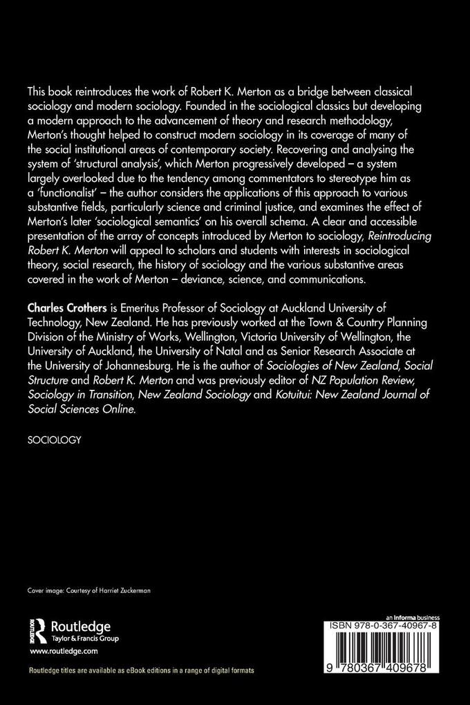 Weitere Ansicht: Reintroducing Robert K. Merton | Charles Crothers